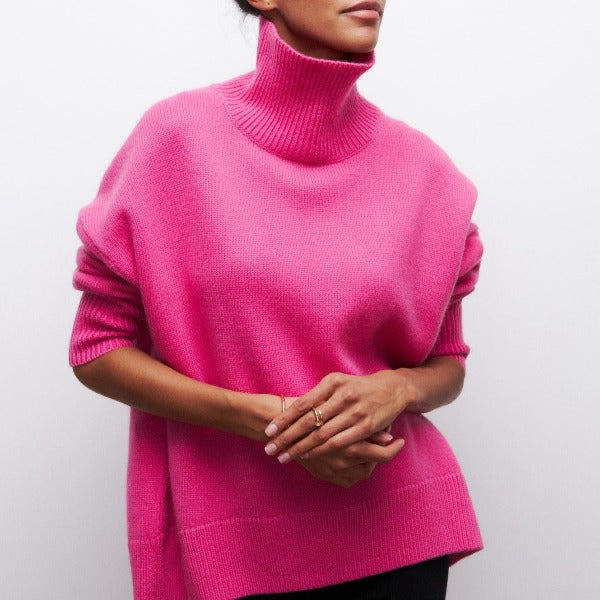 Lusorx- Maglione dolcevita lavorato a maglia